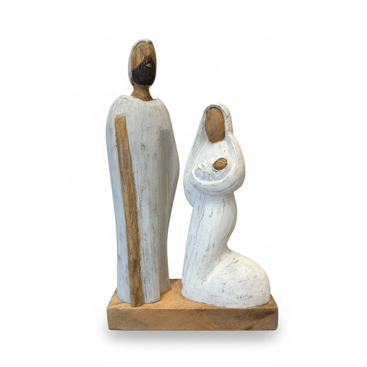 Hand Painted Mango Wood Holy Family 14.5”