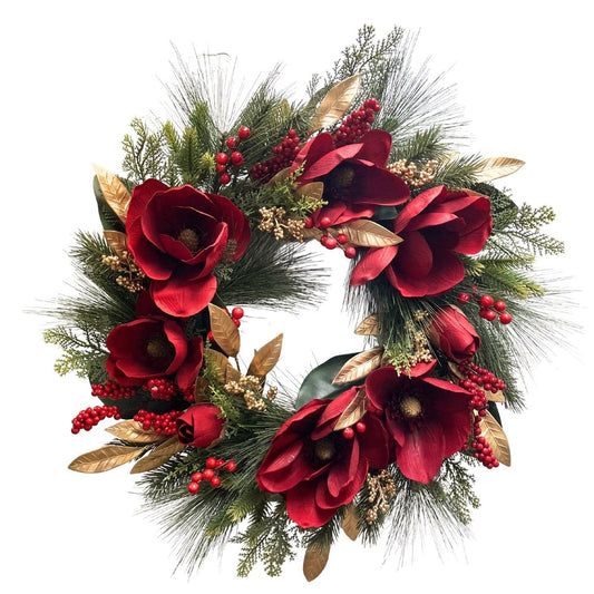 24” Golden Estate Magnolia Luxury Wreath