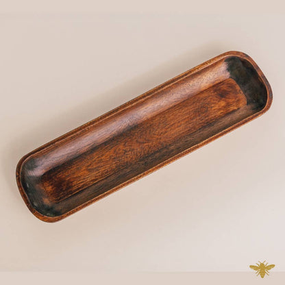 Acacia Wood | Rustic Baguette Dough Bowl - Brown