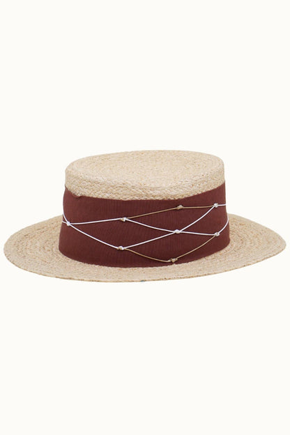Floral Embroidery Raffia Straw Sun Hat, Adjustable