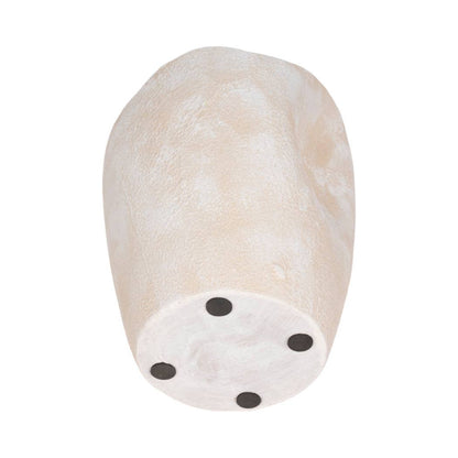 Decorative Ivory Ceramic Abstract Wavy Rim Vase