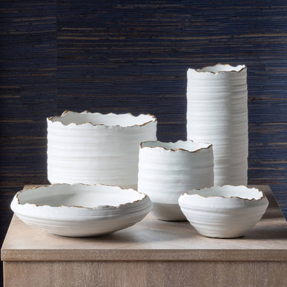 Gilded Organic Edge Pot, 8"
