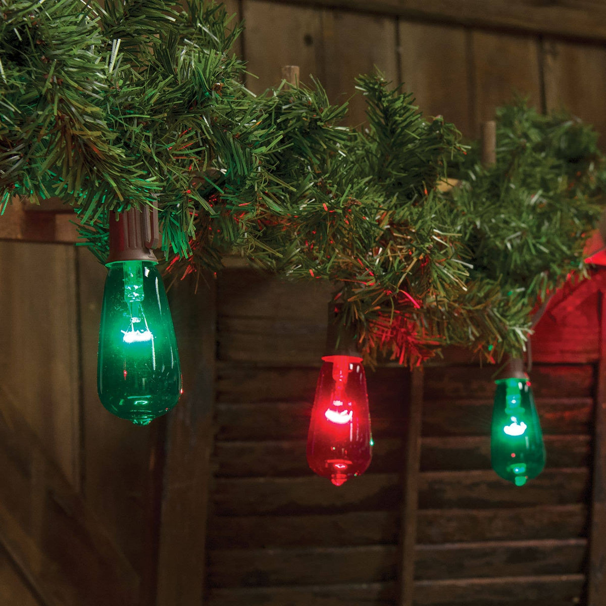 Red/Green Edison Light Strand, 10ct