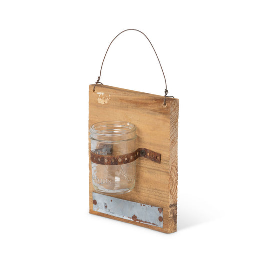 Rustic Mason Jar on Cedar Plank