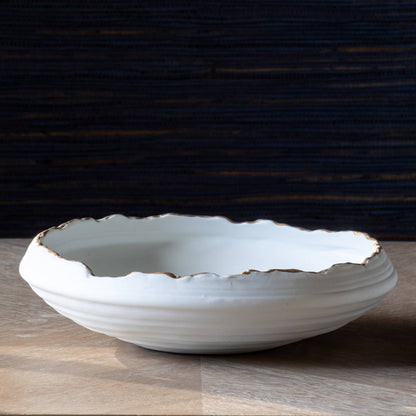 Gilded Organic Edge Shallow Bowl, 9.25"