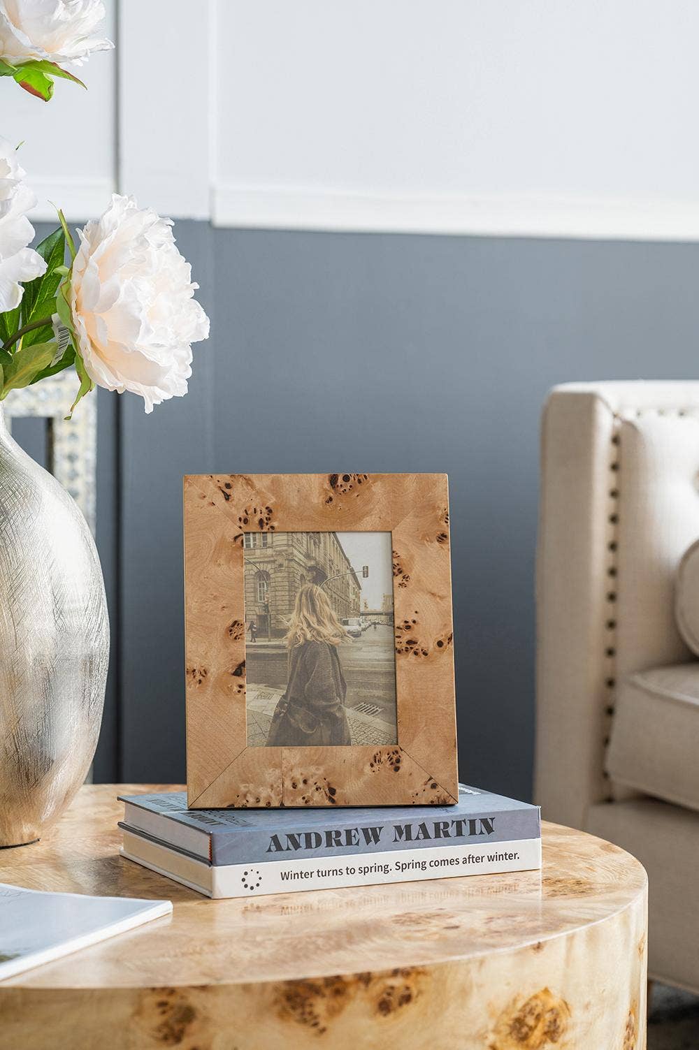 8x10" Burl Wood Photo Frame (Holds 5x7 Photo)