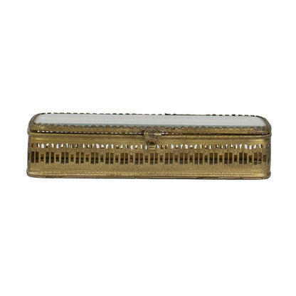 Vintage Rectangle Brass & Glass Box