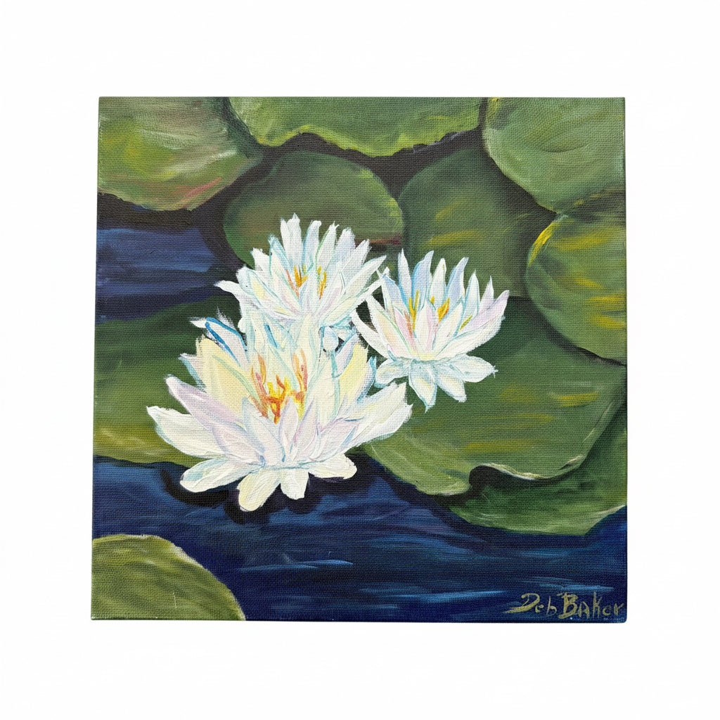 “Water Lilly” 12x12 on Canvas - Original by Debbie Baker