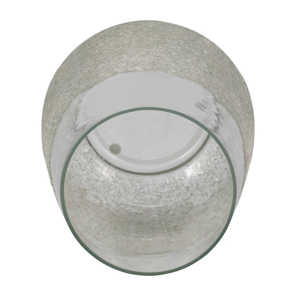Decorative Vase - Clear Glass Crushed Dual Sugar, 10 in.