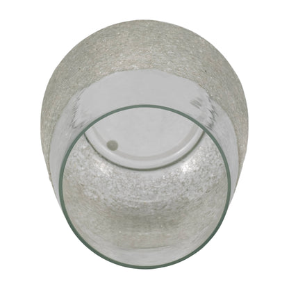 Decorative Vase - Clear Glass Crushed Dual Sugar, 10 in.
