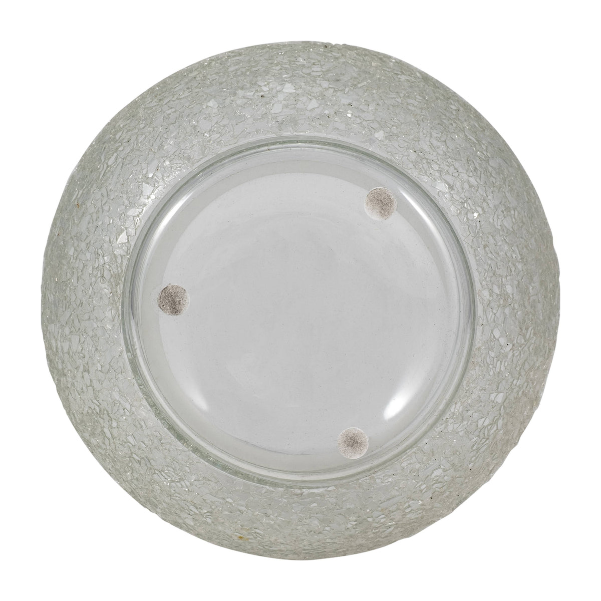 Decorative Vase - Clear Glass Crushed Dual Sugar, 10 in.