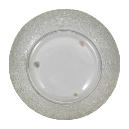 Decorative Vase - Clear Glass Crushed Dual Sugar, 10 in.