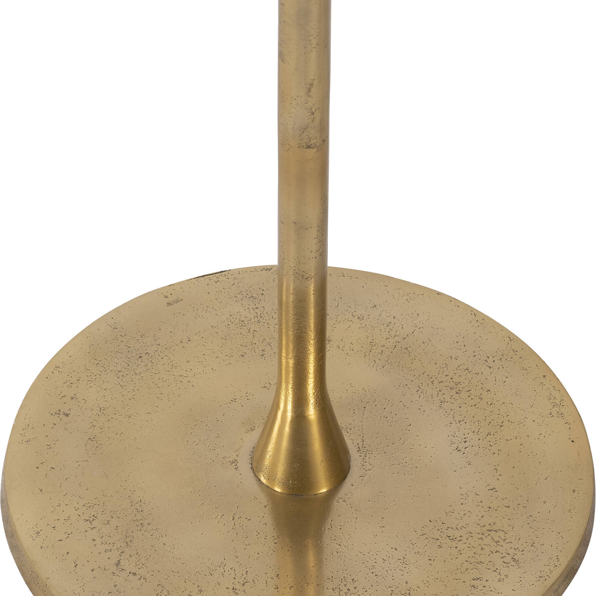Side Table - Gold/White Marble Top Metal Round Base, 24 in.