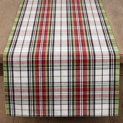Classic Plaid Design Cotton 16"x72" Table Runner