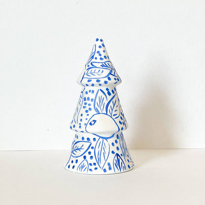 Blue and White Citrus Mini Christmas Tree|Jessica Reynolds Art