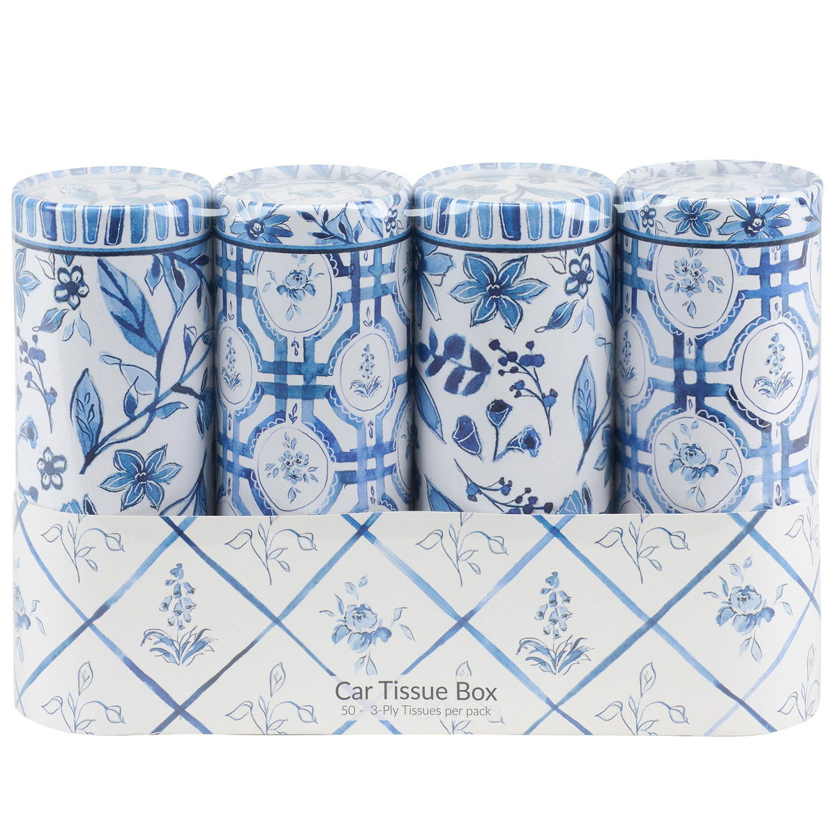 Blue Florals Tissue Box Set