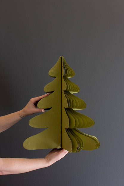 SET OF FIVE ACCORDION PAPER CHRISTMAS TREES - ONE EACH