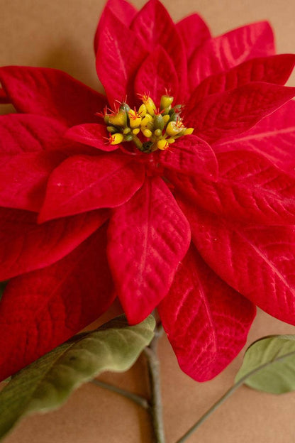 Artificial Red Poinsettia Stem