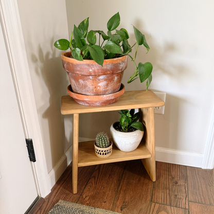 Decorative Wooden Stool | Solid Wood Accent Bench