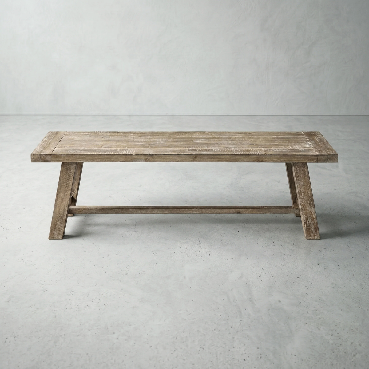 60" Farmhouse Solid Wood Accent Bench - Weathered Natural