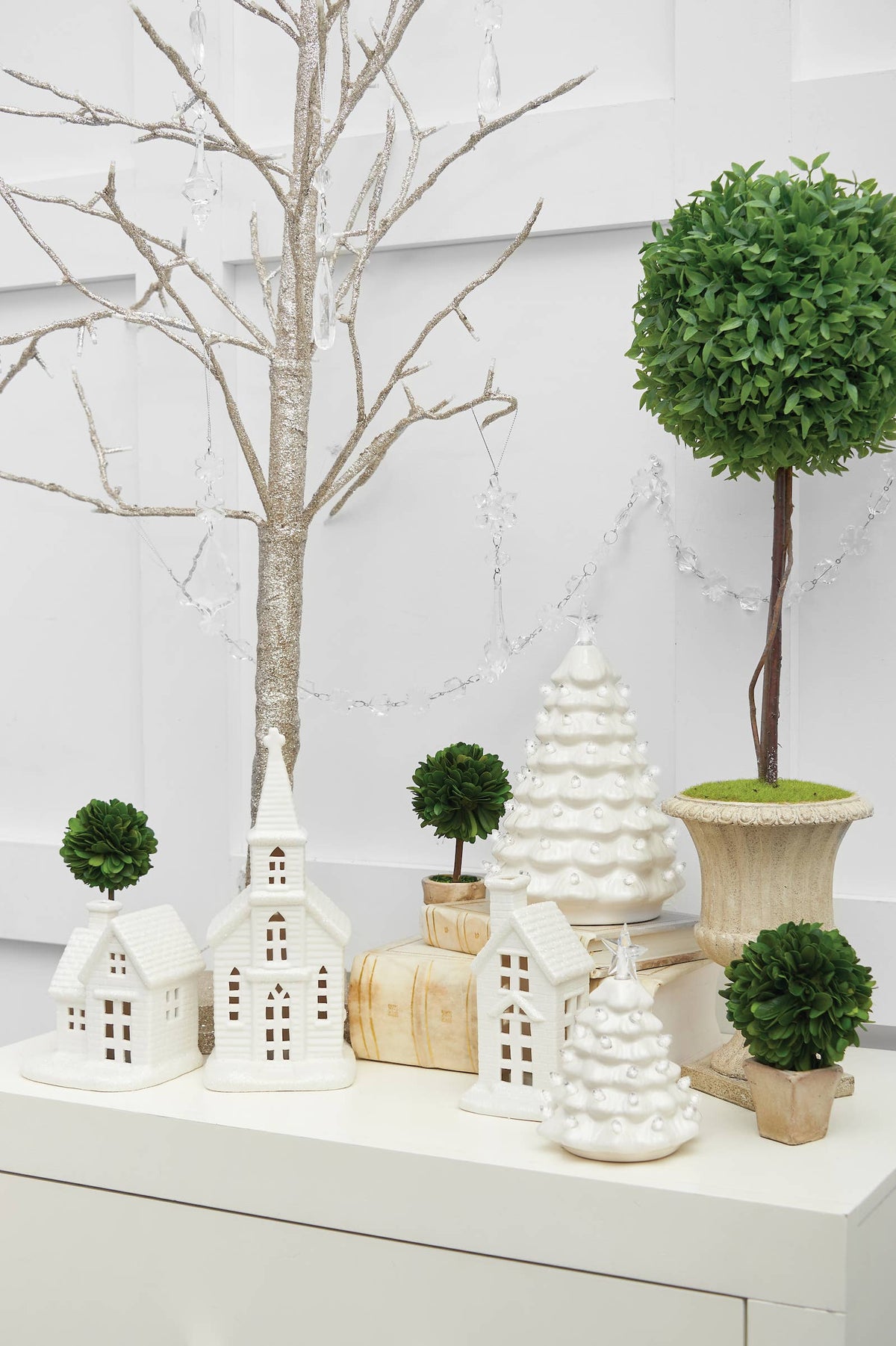 Christmas Tree Large White LED Decorative Figurine