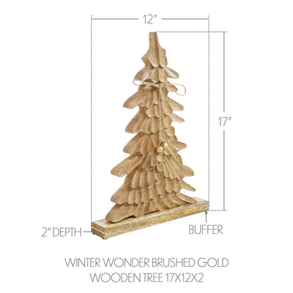 Winter Wonder Brushed Gold Wooden Tree