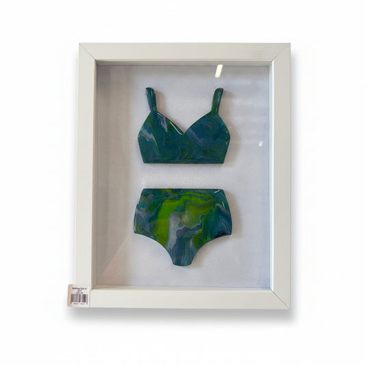 Bathing Suit 8" X10" Framed Resin Art - Original by Terri Cipolla