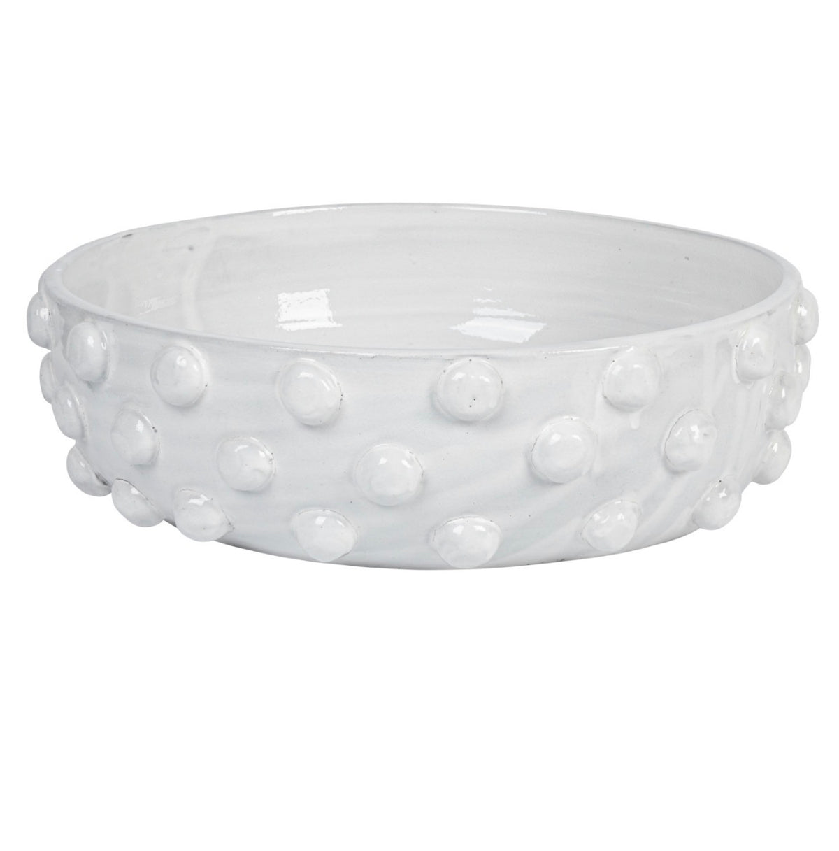 White Terracotta Bowl w/ Raised Dots