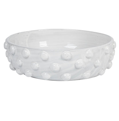 White Terracotta Bowl w/ Raised Dots