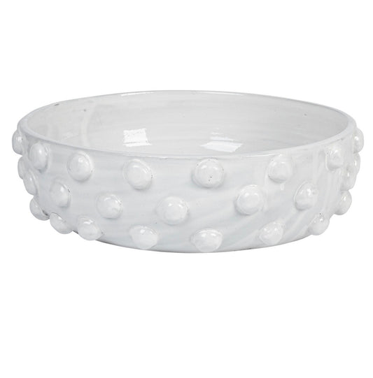 White Terracotta Bowl w/ Raised Dots