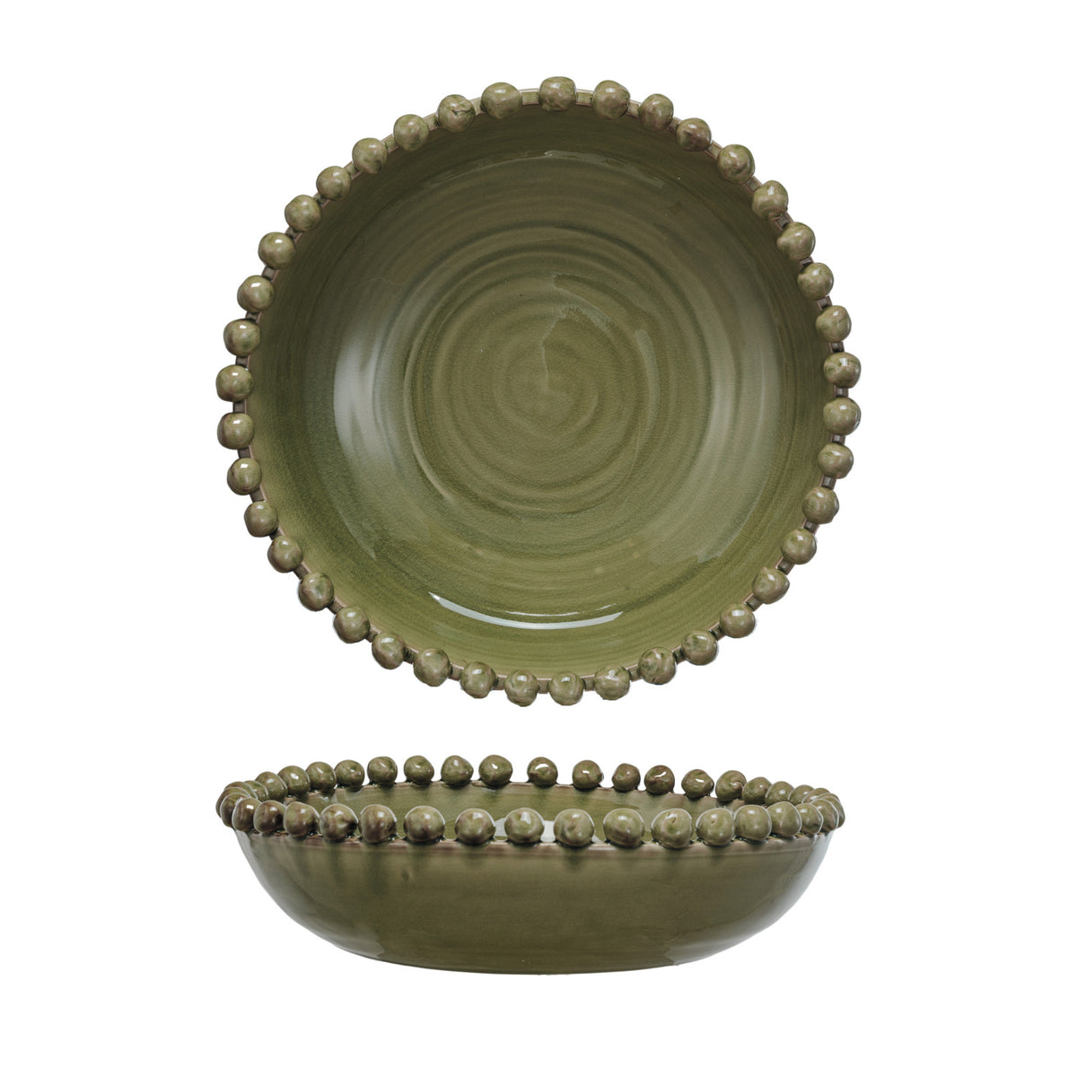 Green Decorative Terra-cotta Bowl