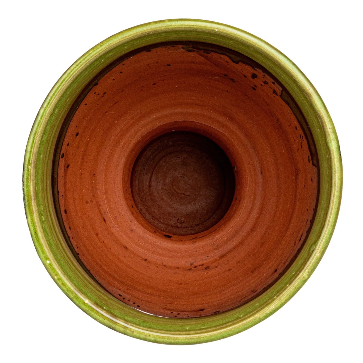 Terra-cotta Vase w Raised Dots, Green