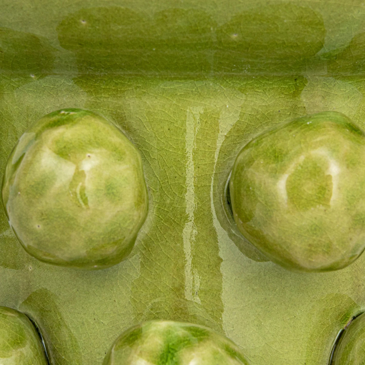 Terra-cotta Vase w Raised Dots, Green