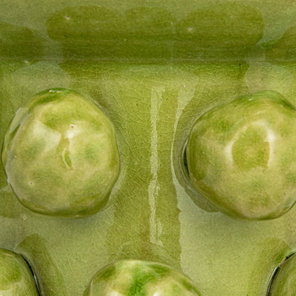 Terra-cotta Vase w Raised Dots, Green