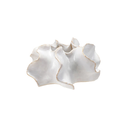 Stoneware Planter, Reactive Glaze, White