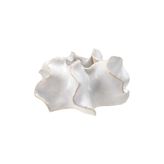 Stoneware Planter, Reactive Glaze, White