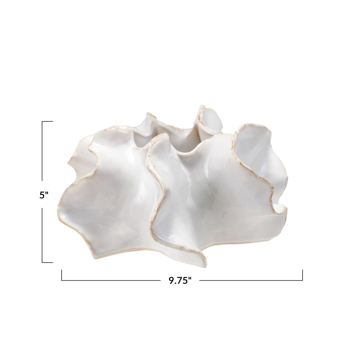 Stoneware Planter, Reactive Glaze, White