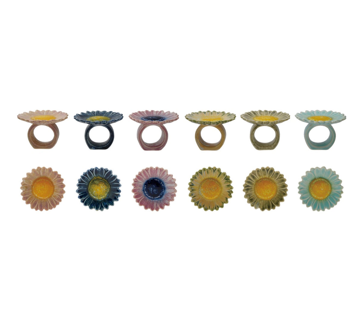 Stoneware Flower Napkin Ring