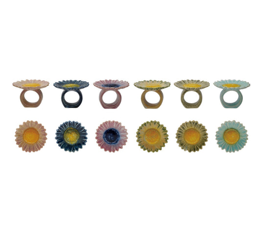 Stoneware Flower Napkin Ring