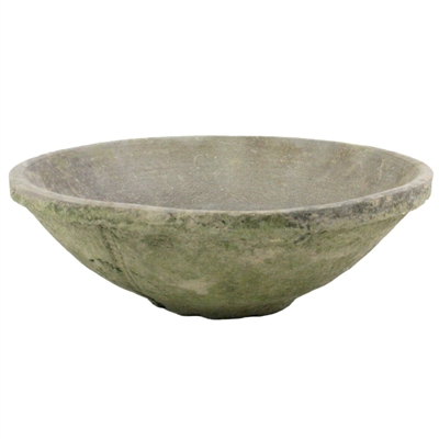 Rustic Terra Cotta Bowl - Med - Moss Grey