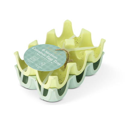 2 Pack - 6 Section Speckled Ceramic Egg Tray