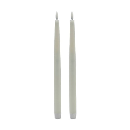 Tall White Flameless Taper Candles (2)