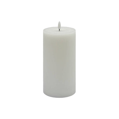 Large White Flameless Pillar Candle