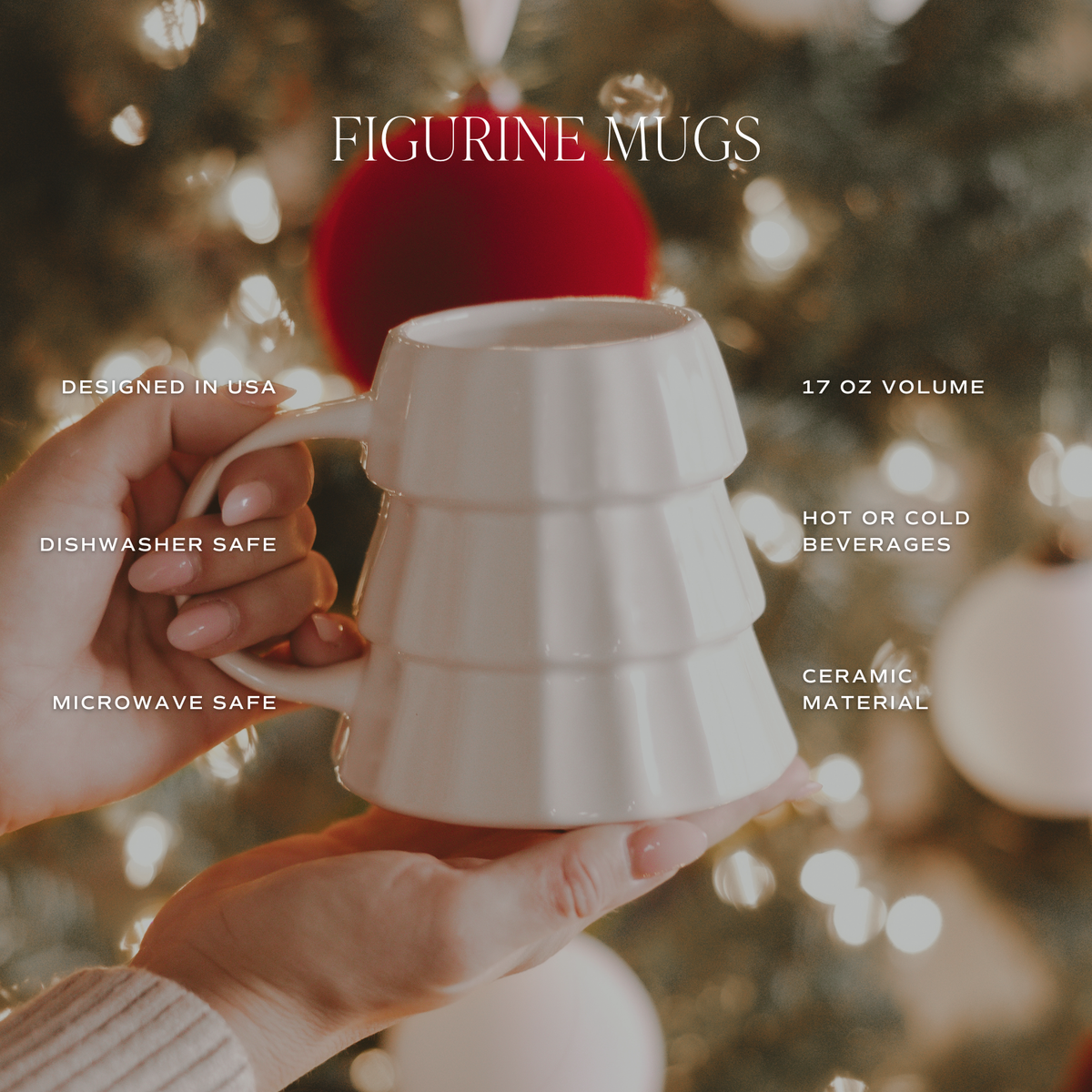 Cream Christmas Tree Coffee Mug