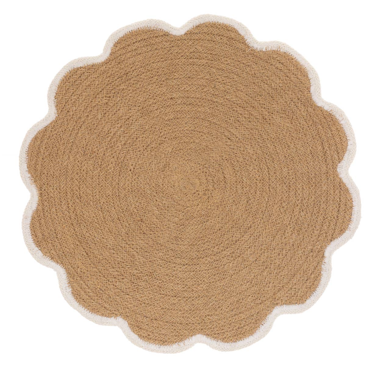 15" Dia Natural Scalloped Jute Placemat