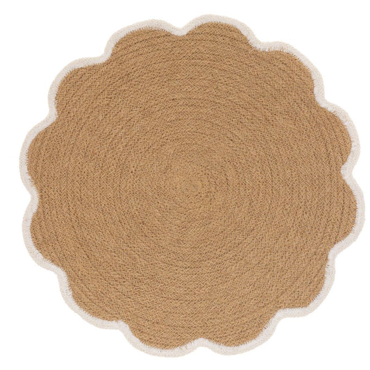 15" Dia Natural Scalloped Jute Placemat