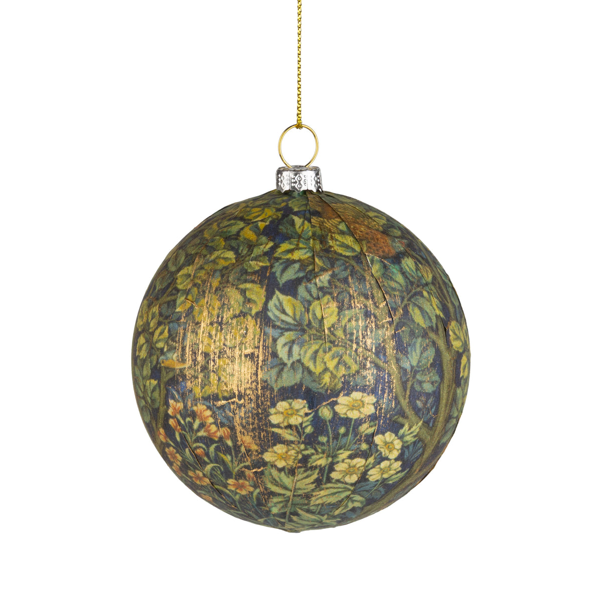 Teal & Green Floral Ornament, 3in