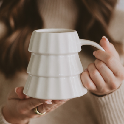 Cream Christmas Tree Coffee Mug