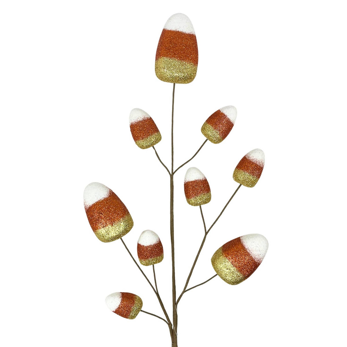 27" Glittered Candy Corn Spray
