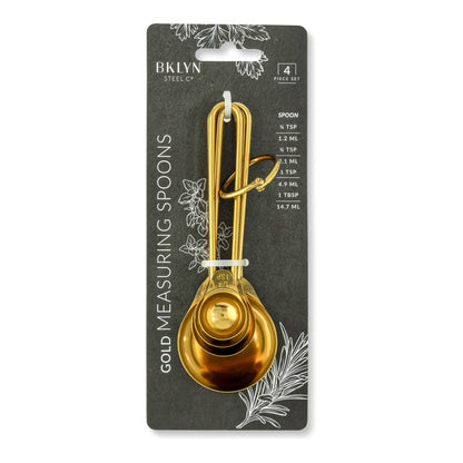 4pc Measuring Spoons - Gold